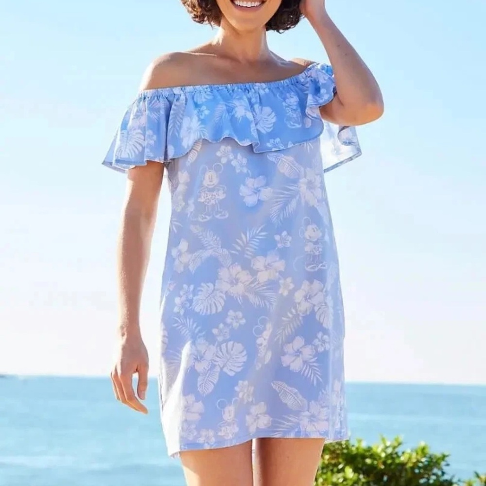 Disney Parks Styles by Tommy Bahama Mickey Mouse Off The Shoulder Dress Small - Picture 11 of 11